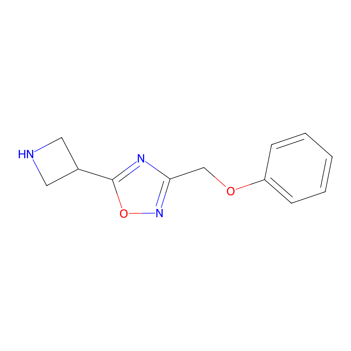 5-(Azetidin-3-yl)-3-(phenoxymethyl)-1,2,4-oxadiazole molecular structure, CAS 1807988-32-4
