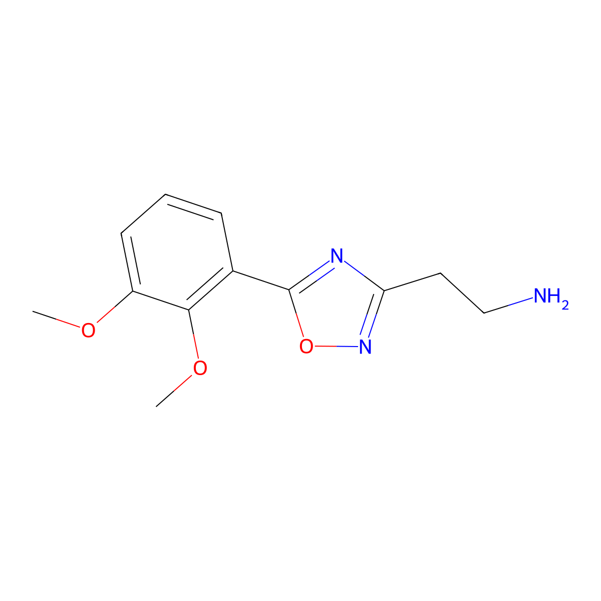2-[5-(2,3-Dimethoxyphenyl)-1,2,4-oxadiazol-3-yl]ethanamine molecular structure, CAS 1807988-34-6