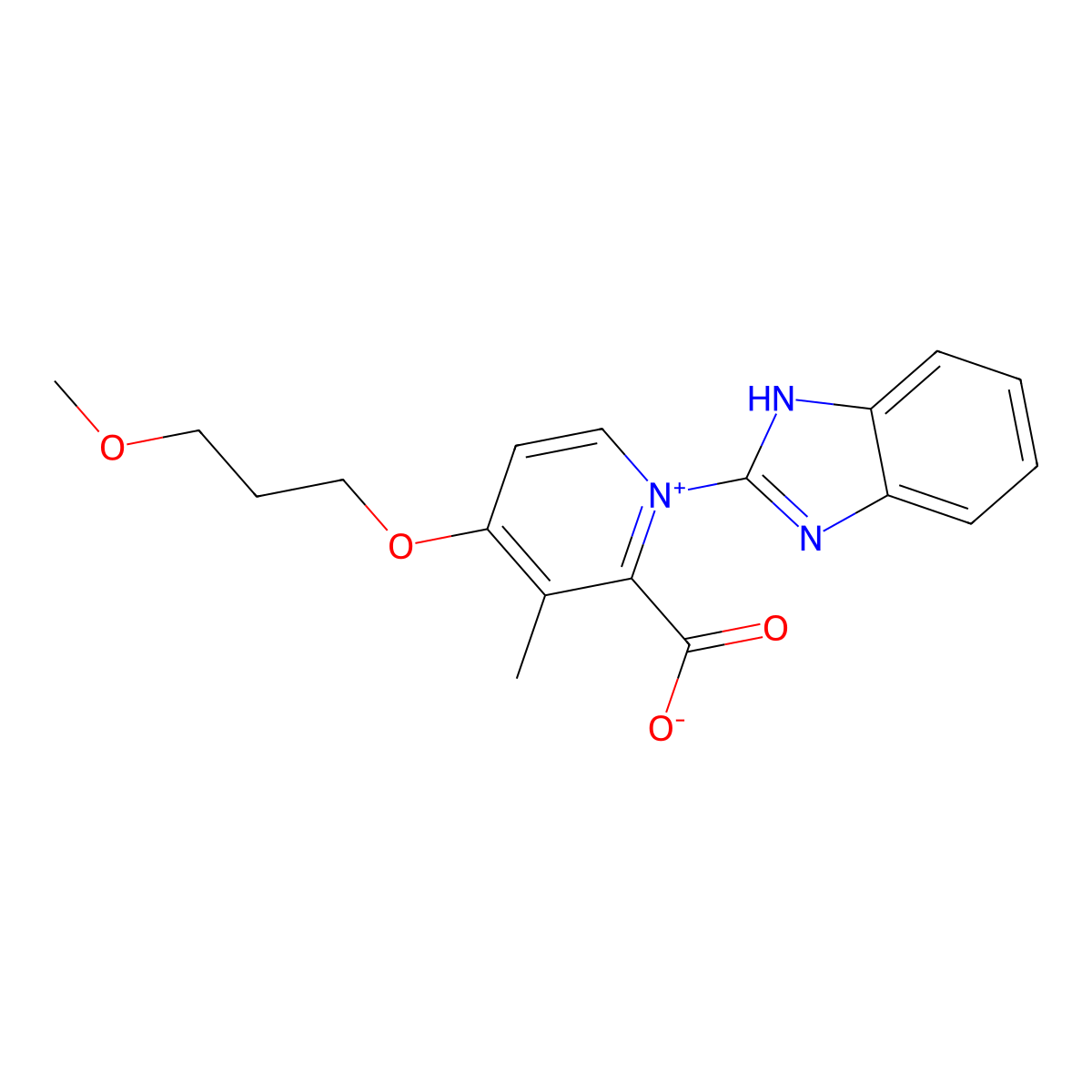 1-(1H-Benzo[d]imidazol-2-yl)-4-(3-methoxypropoxy)-3-methylpyridin-1-ium-2-carboxylate molecular structure, CAS 1807988-36-8