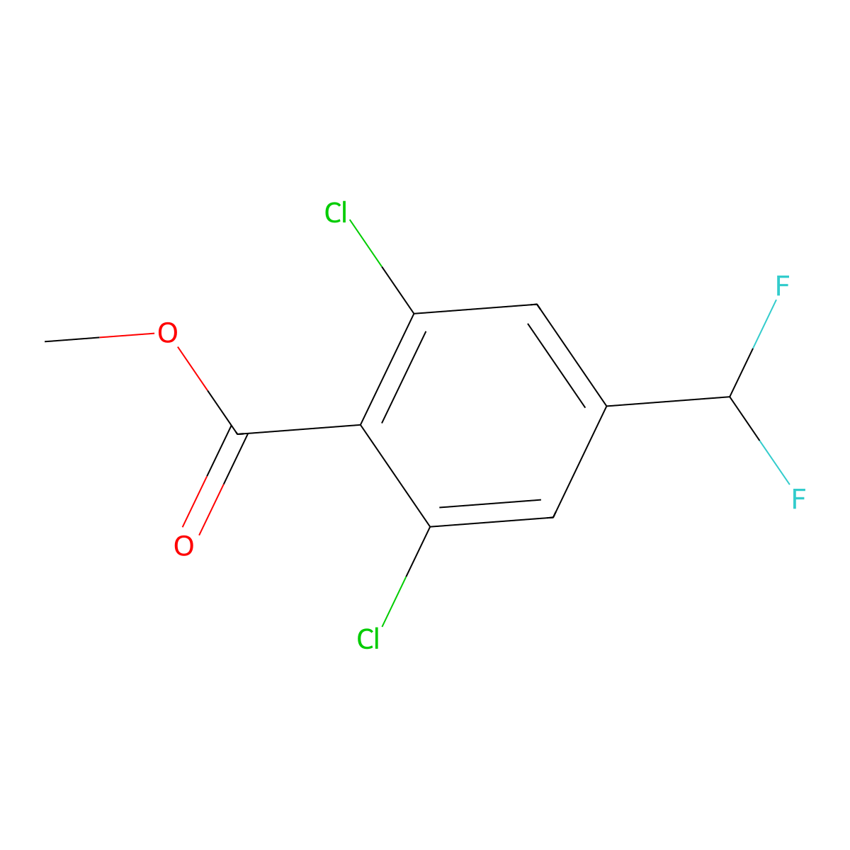 Methyl 2,6-dichloro-4-(difluoromethyl)benzoate molecular structure, CAS 1807998-44-2