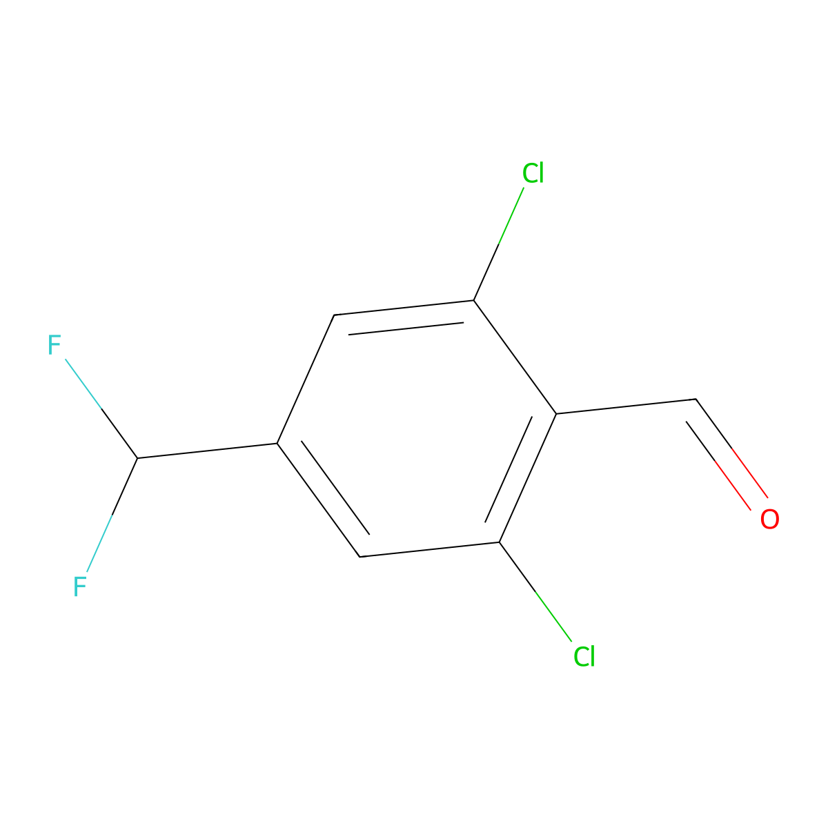 2,6-Dichloro-4-(difluoromethyl)benzaldehyde molecular structure, CAS 1807998-46-4