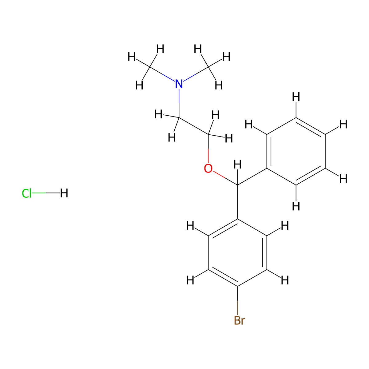 Bromodiphenhydramine Hydrochloride molecular structure, CAS 1808-12-4
