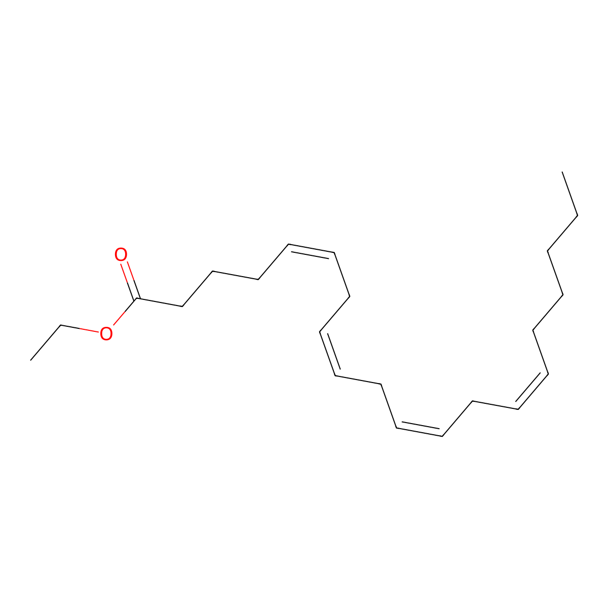Ethyl arachidonate molecular structure, CAS 1808-26-0