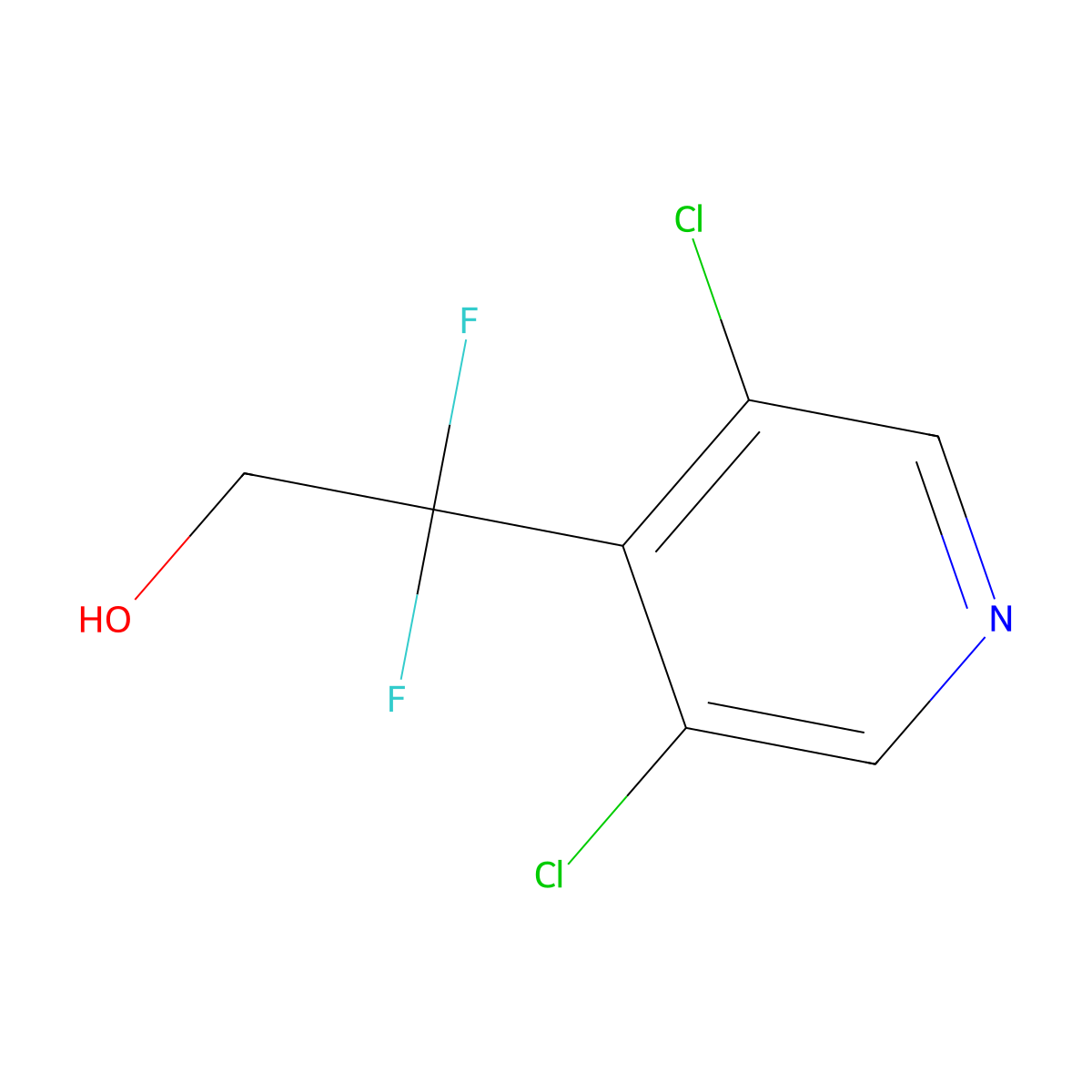 2-(3,5-Dichloropyridin-4-yl)-2,2-difluoroethan-1-ol molecular structure, CAS 1808001-84-4