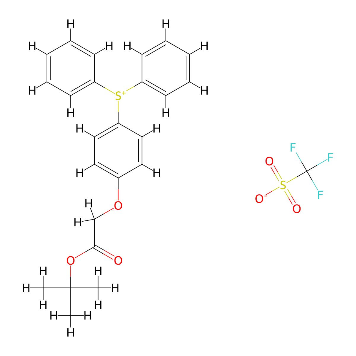 Boc-methoxyphenyldiphenylsulfonium triflate molecular structure, CAS 180801-55-2