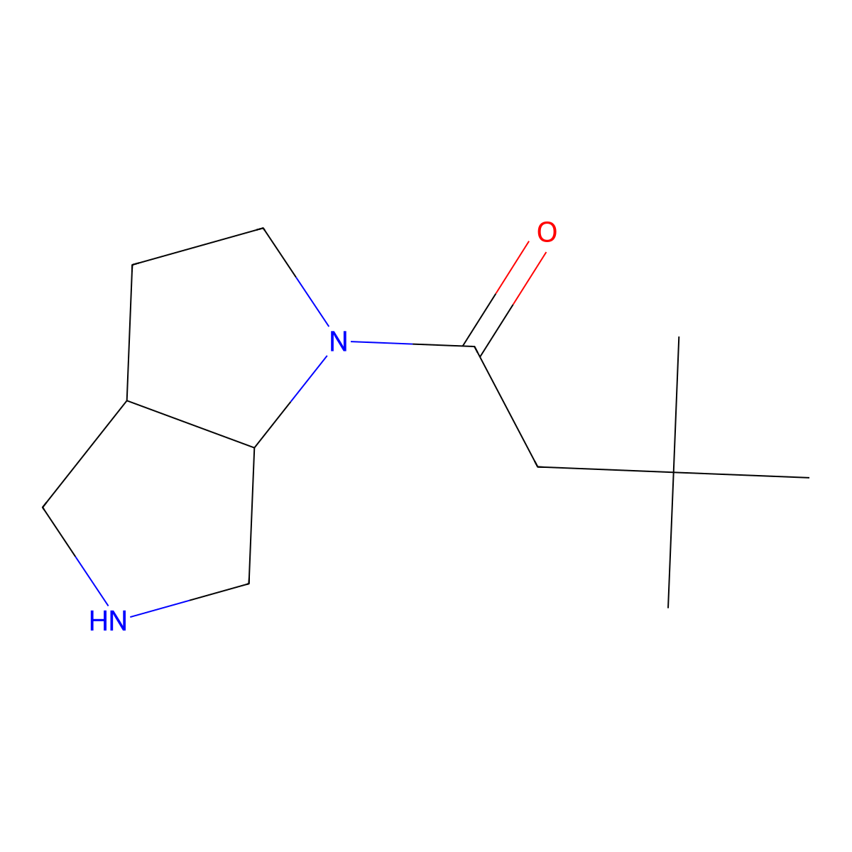 1-[(3aS,6aS)-octahydropyrrolo[2,3-c]pyrrol-1-yl]-3,3-dimethylbutan-1-one molecular structure, CAS 1808068-34-9