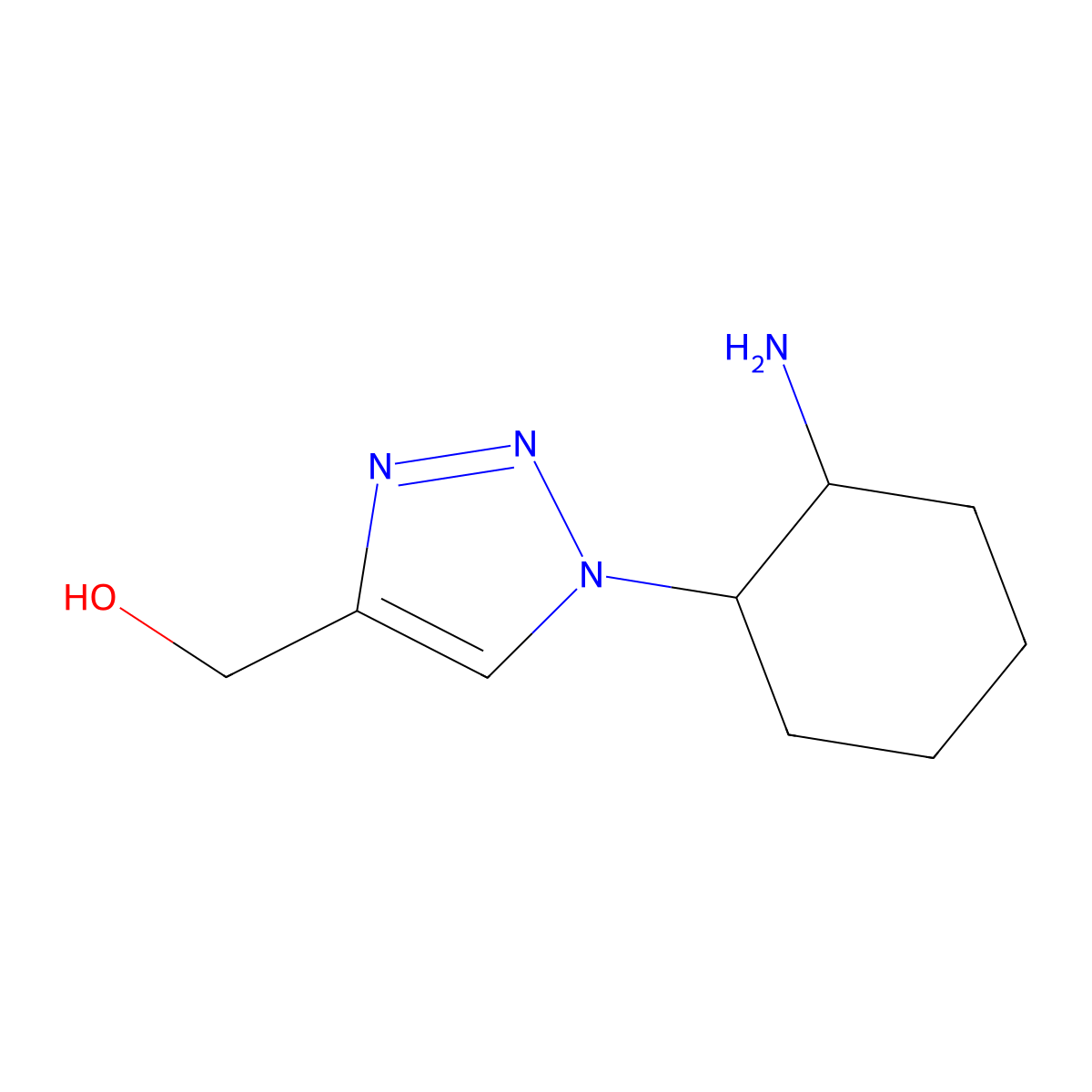 rac-{1-[(1R,2S)-2-aminocyclohexyl]-1H-1,2,3-triazol-4-yl}methanol molecular structure, CAS 1808068-56-5