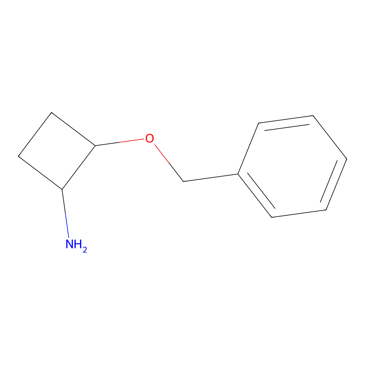(1R,2R)-2-(benzyloxy)cyclobutan-1-amine molecular structure, CAS 1808068-58-7