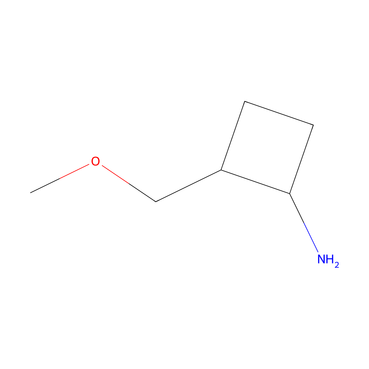 (1S,2S)-2-(methoxymethyl)cyclobutan-1-amine molecular structure, CAS 1808068-72-5