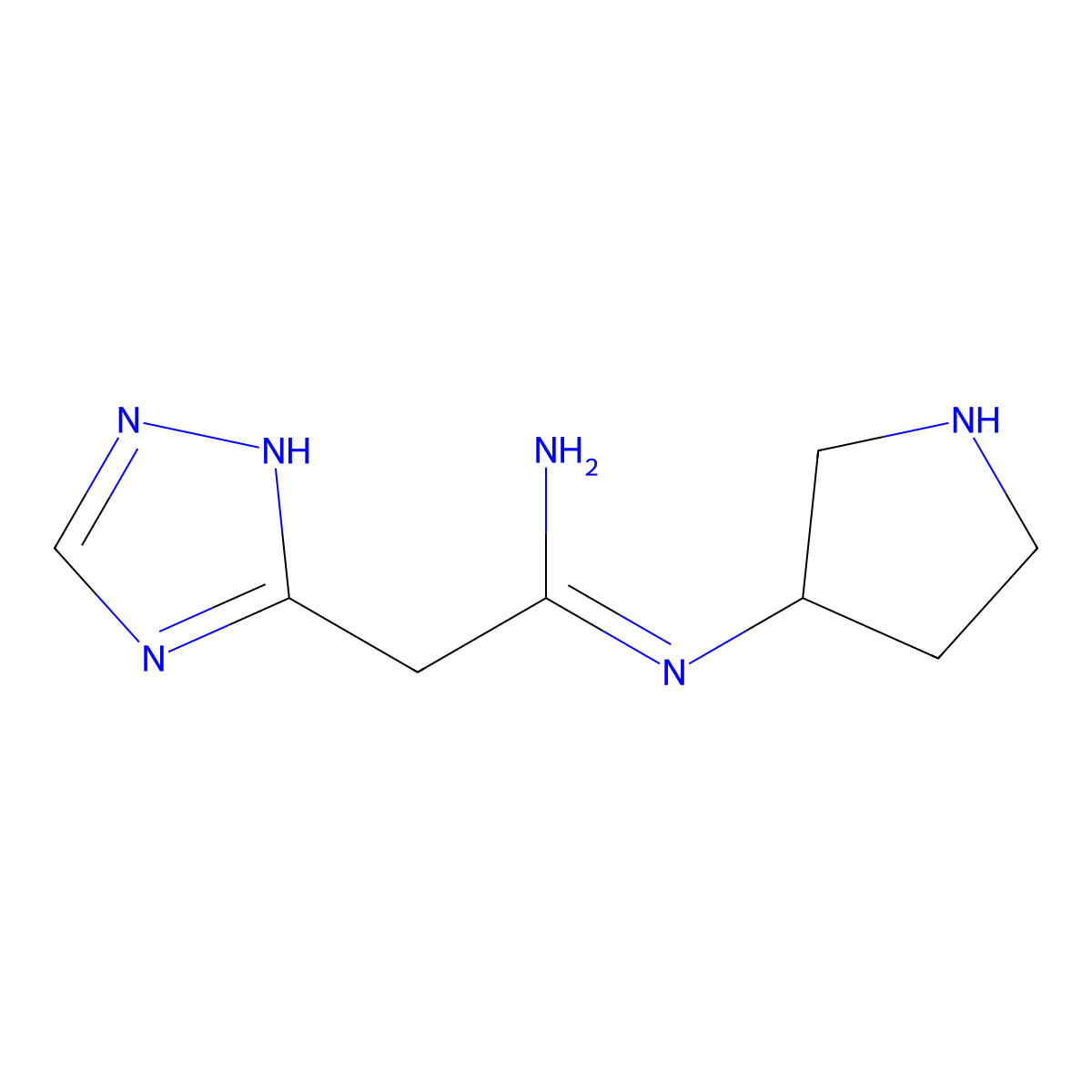 N'-(Pyrrolidin-3-yl)-2-(4H-1,2,4-triazol-3-yl)ethanimidamide molecular structure, CAS 1808068-86-1