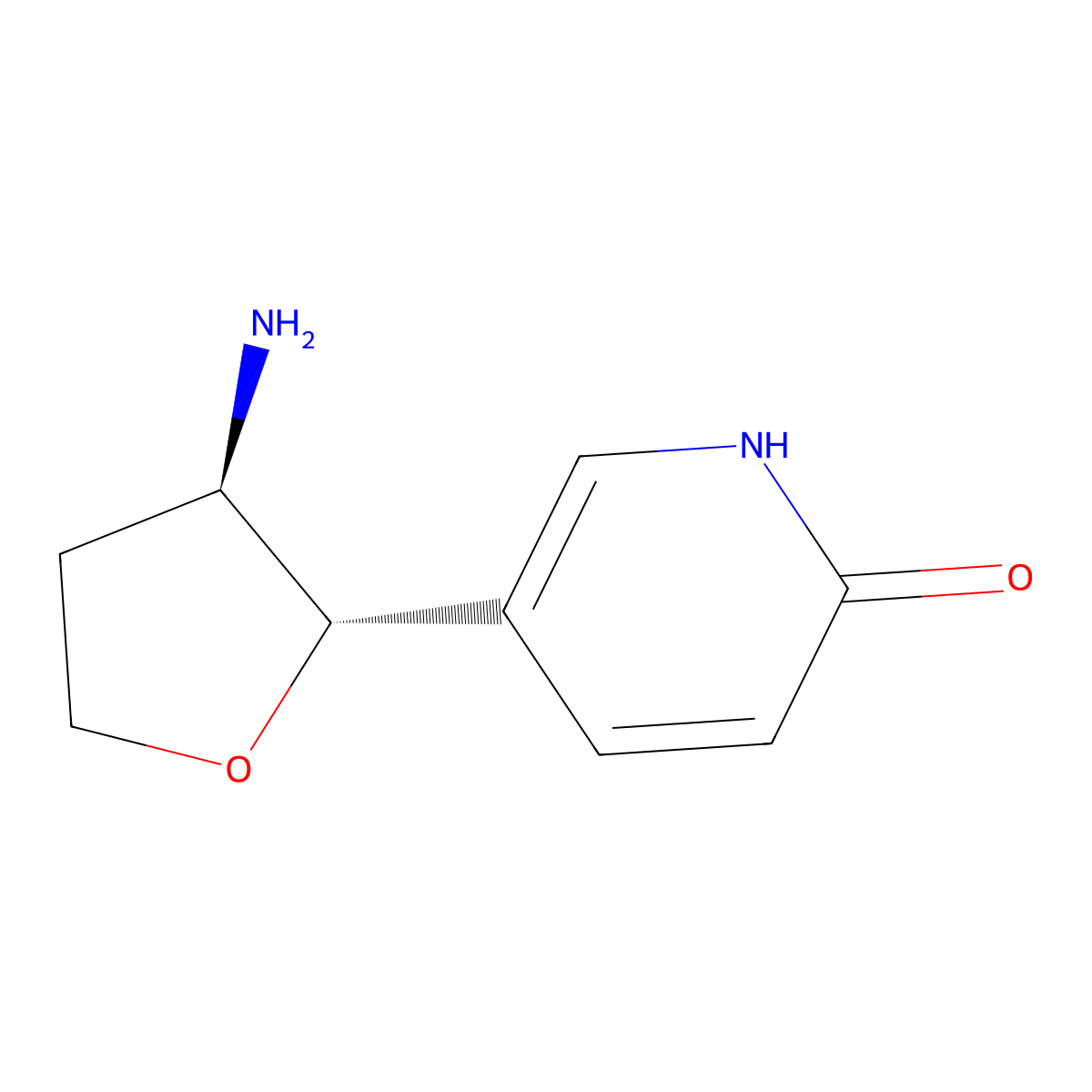 5-((2S,3R)-3-Aminotetrahydrofuran-2-yl)pyridin-2(1H)-one molecular structure, CAS 1808069-16-0