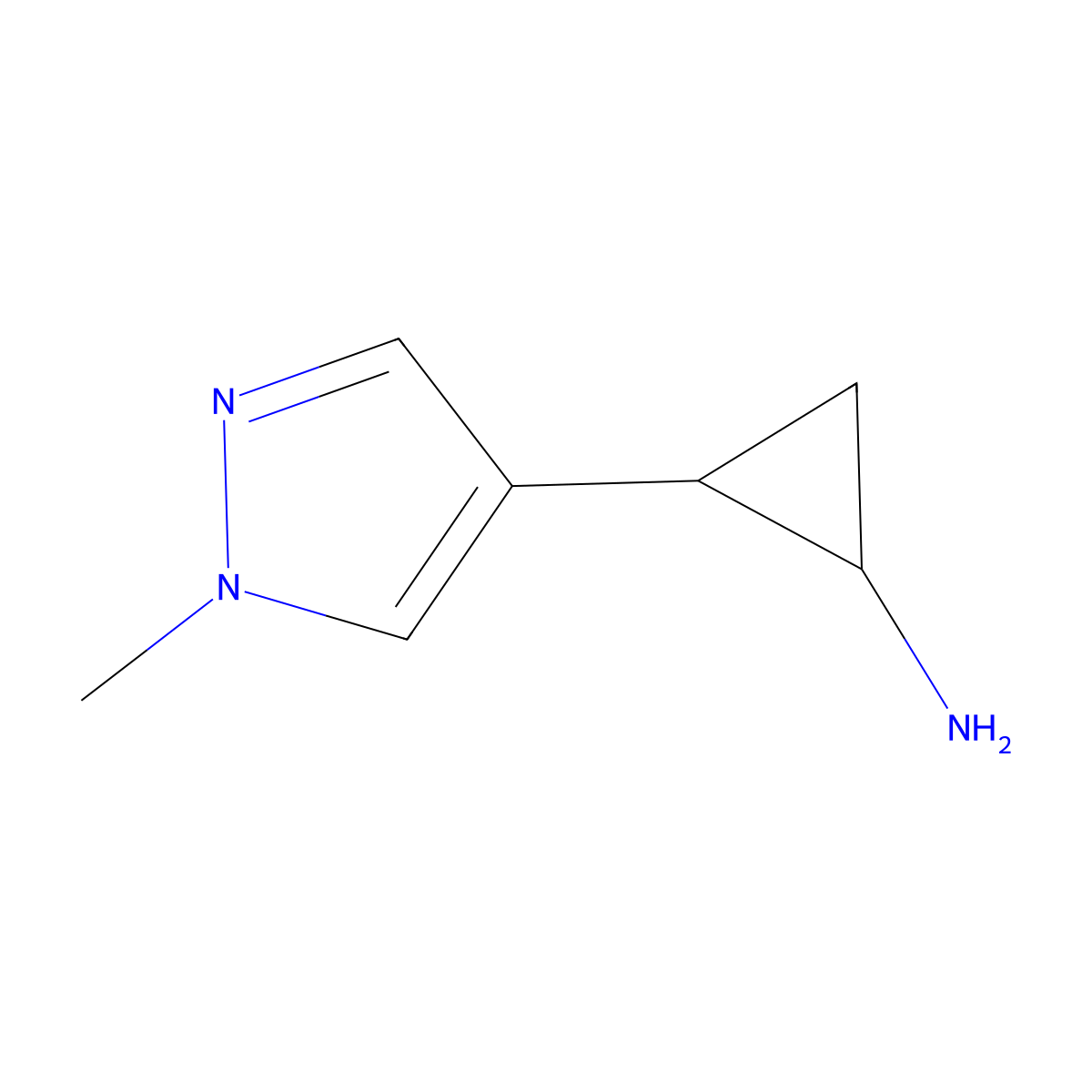 (1R,2S)-2-(1-Methyl-1H-pyrazol-4-yl)cyclopropan-1-amine molecular structure, CAS 1808069-29-5