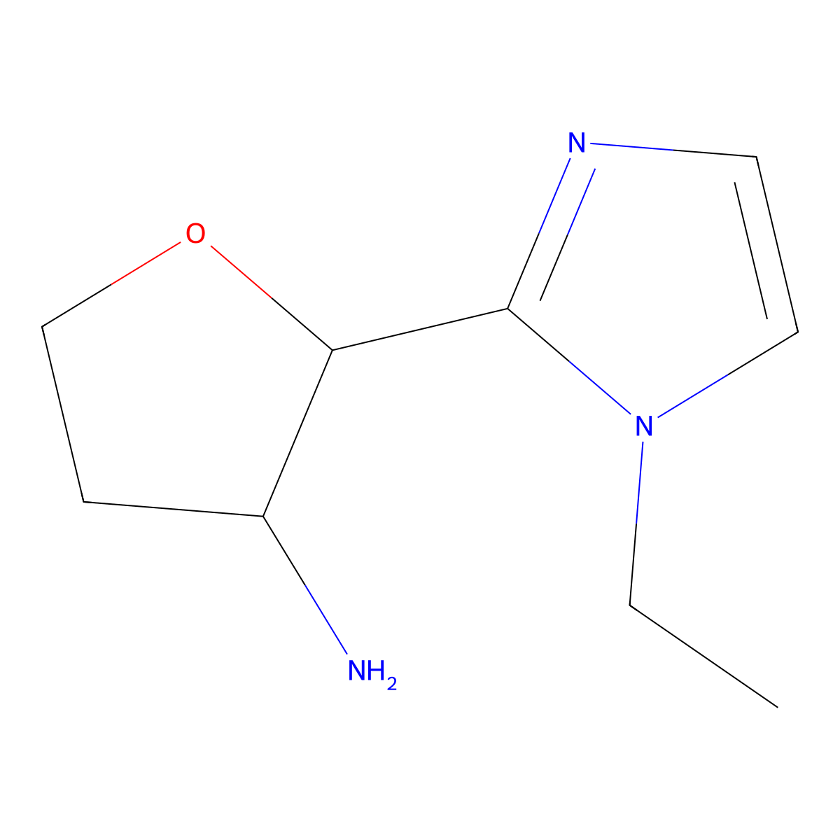 (2S,3S)-2-(1-Ethyl-1H-imidazol-2-yl)tetrahydrofuran-3-amine molecular structure, CAS 1808069-41-1