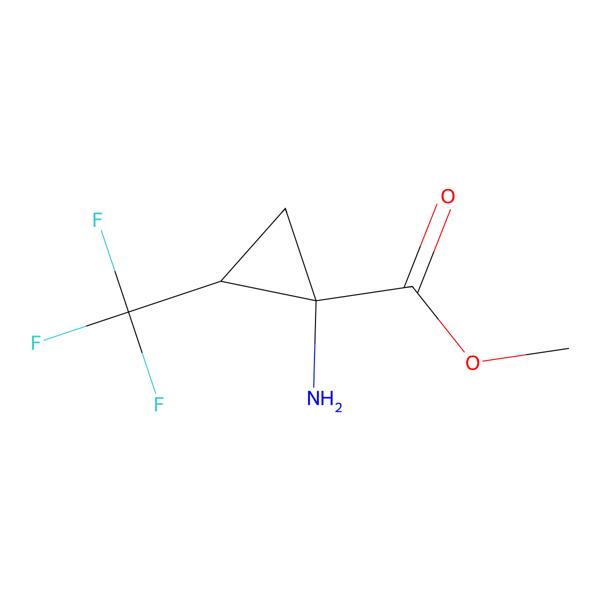 methyl (1S,2S)-1-amino-2-(trifluoromethyl)cyclopropane-1-carboxylate molecular structure, CAS 1808069-48-8