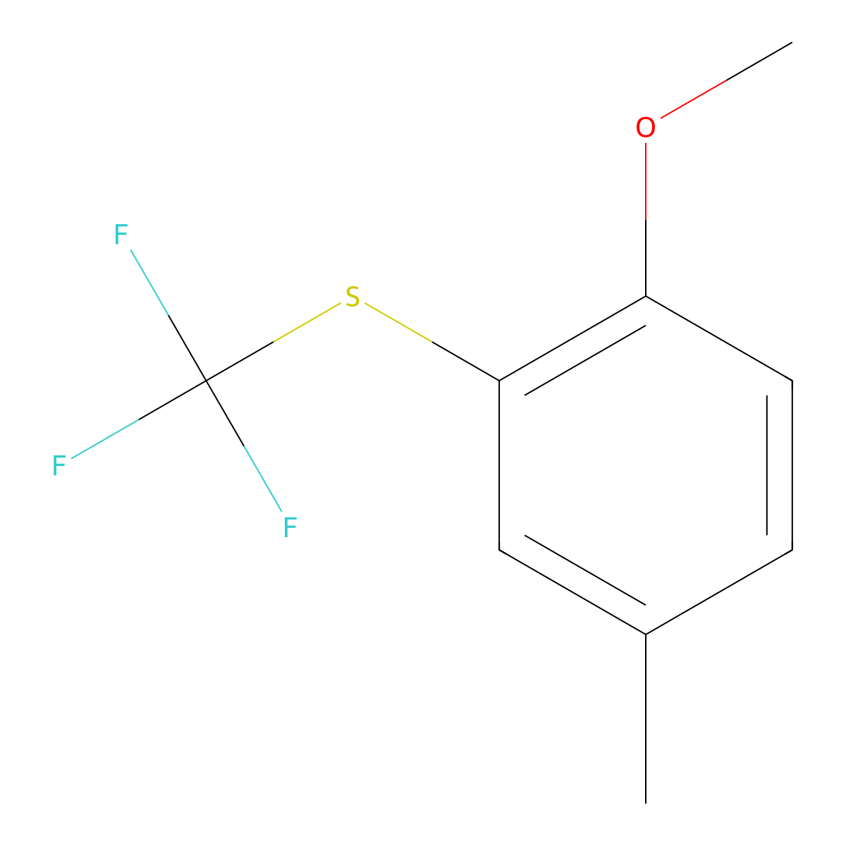 1-Methoxy-4-methyl-2-[(trifluoromethyl)sulfanyl]benzene molecular structure, CAS 1808089-03-3