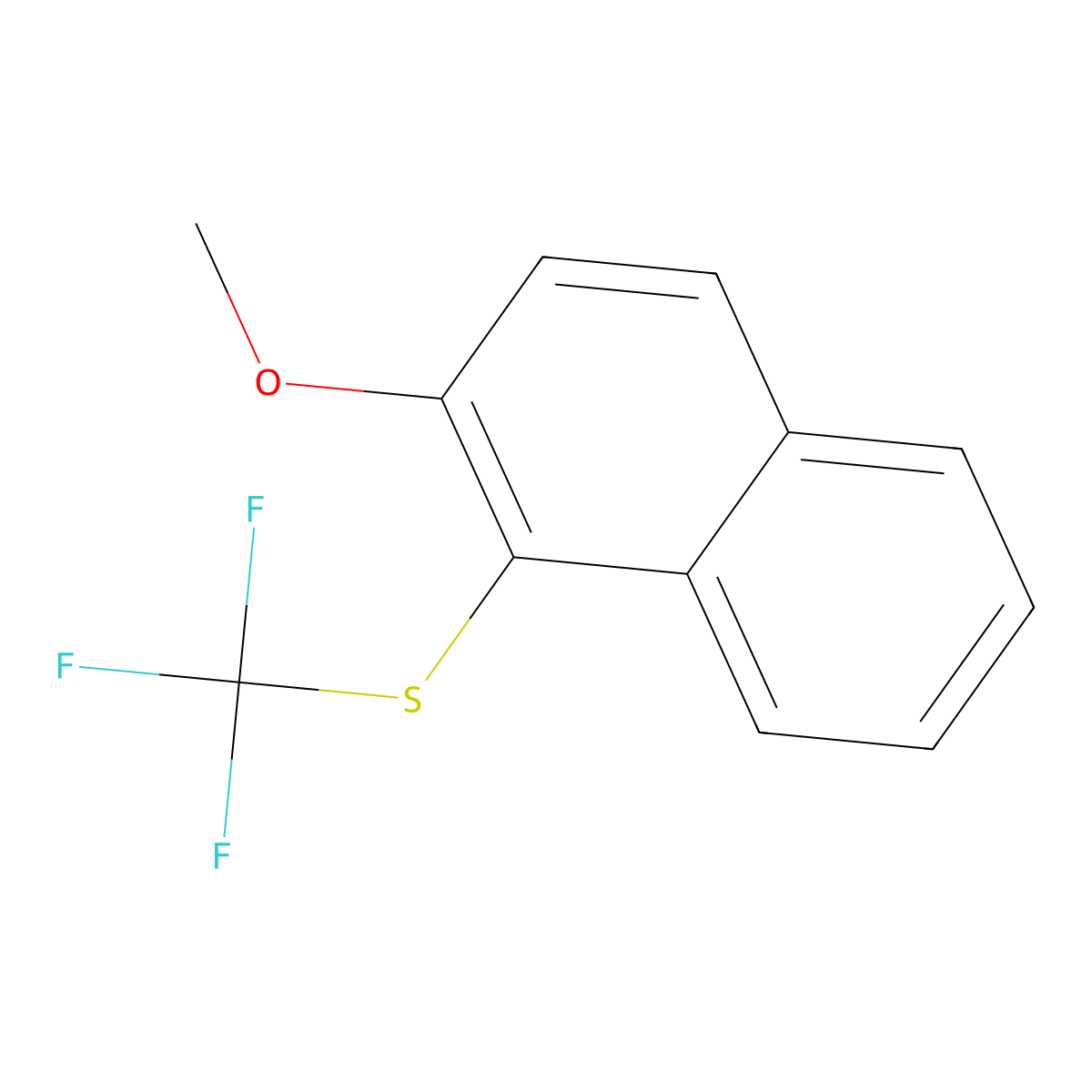 1-(Trifluoromethylthio)-2-methoxynaphthalene molecular structure, CAS 1808089-04-4
