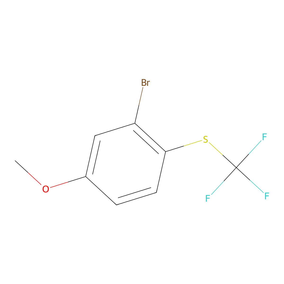 2-Bromo-4-methoxy-1-[(trifluoromethyl)sulfanyl]benzene molecular structure, CAS 1808089-06-6