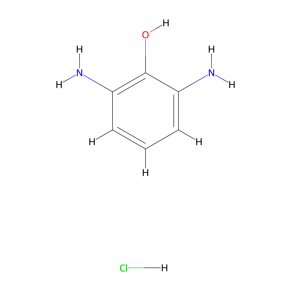 2,6-Diaminophenol hydrochloride molecular structure, CAS 1808091-49-7