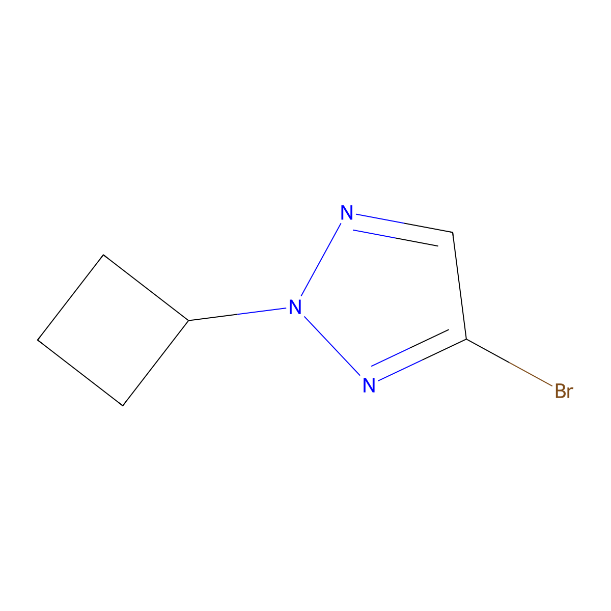 4-Bromo-2-cyclobutyl-2H-1,2,3-triazole molecular structure, CAS 1808094-57-6