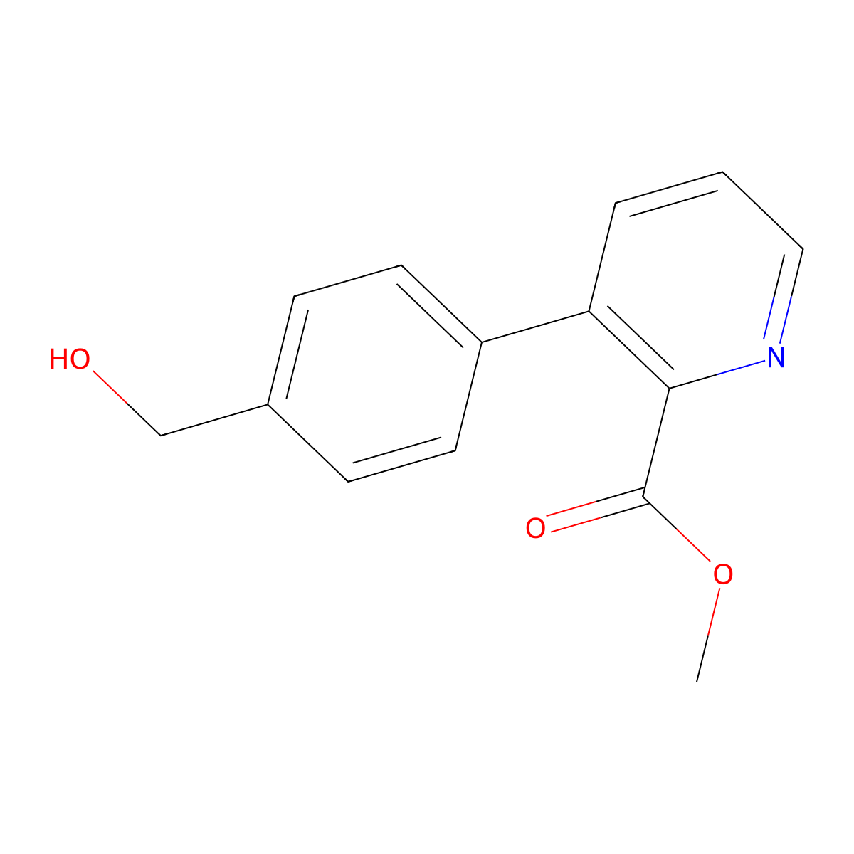 Methyl 3-(4-(hydroxymethyl)phenyl)picolinate molecular structure, CAS 1808096-72-1
