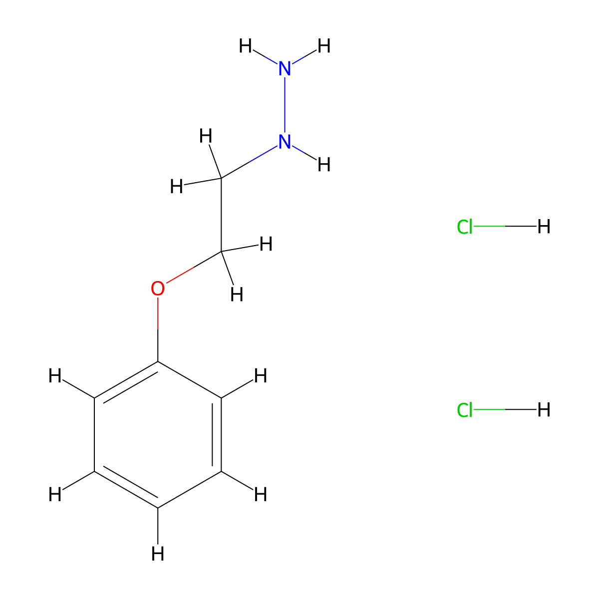 (2-Phenoxyethyl)hydrazine dihydrochloride molecular structure, CAS 1808112-53-9