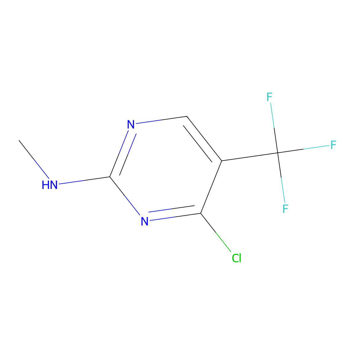4-chloro-N-methyl-5-(trifluoromethyl)pyrimidin-2-amine molecular structure, CAS 1808116-26-8