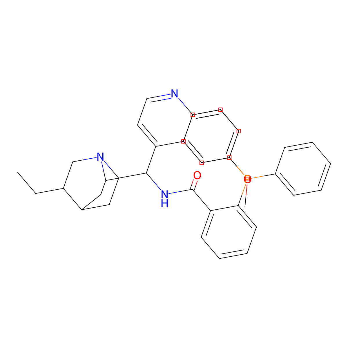 2-(Diphenylphosphaneyl)-N-((R)-((1S,2R,4S,5R)-5-ethylquinuclidin-2-yl)(6-methoxyquinolin-4-yl)methyl)benzamide molecular structure, CAS 1808117-30-7