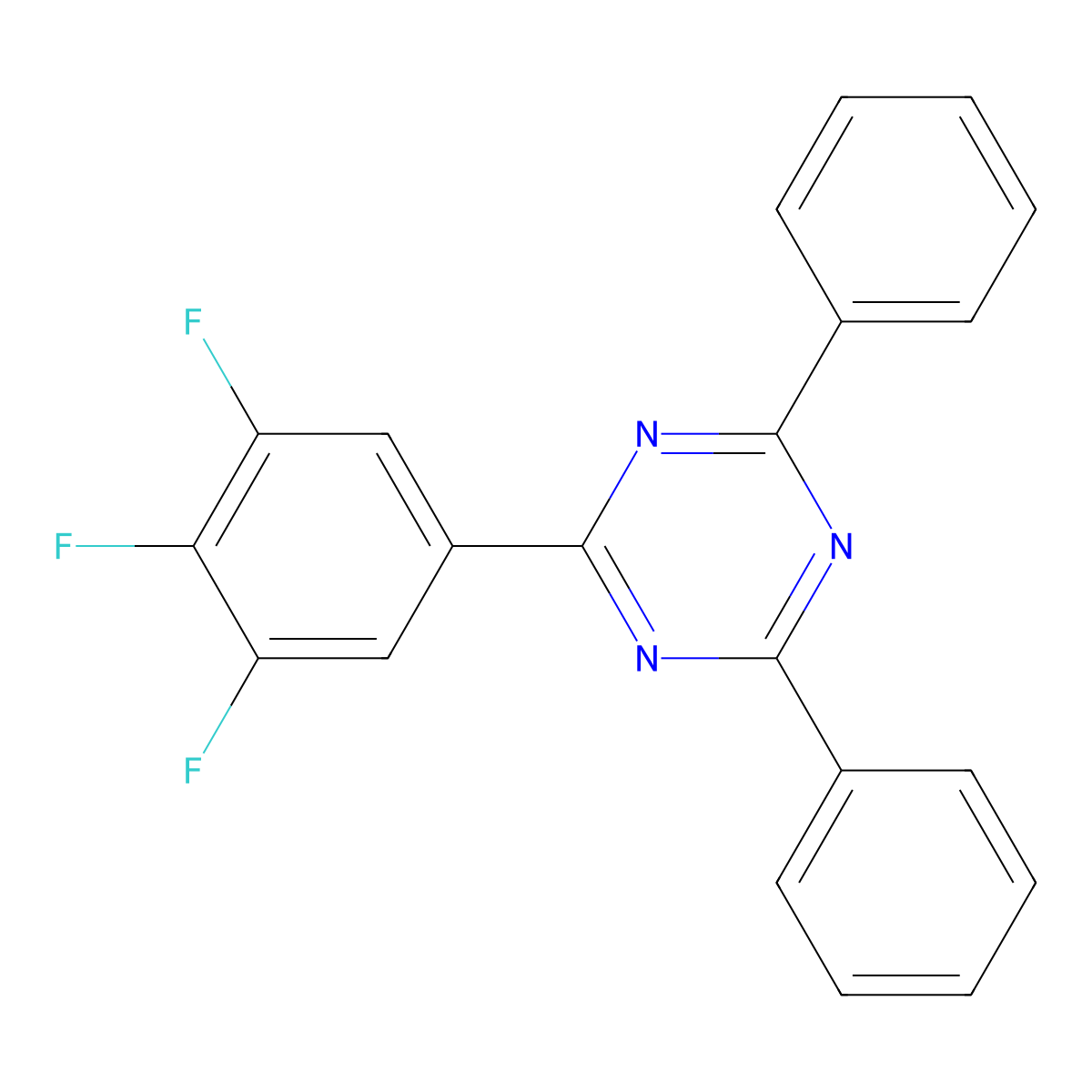 2,4-Diphenyl-6-(3,4,5-trifluorophenyl)-1,3,5-triazine molecular structure, CAS 1808158-43-1