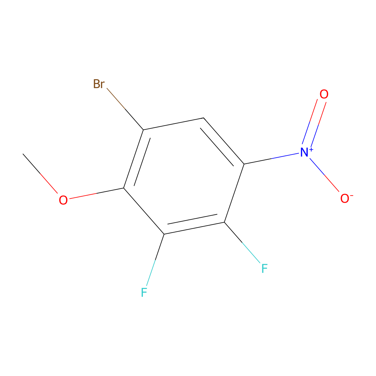 1-Bromo-3,4-difluoro-2-methoxy-5-nitrobenzene molecular structure, CAS 1808164-35-3