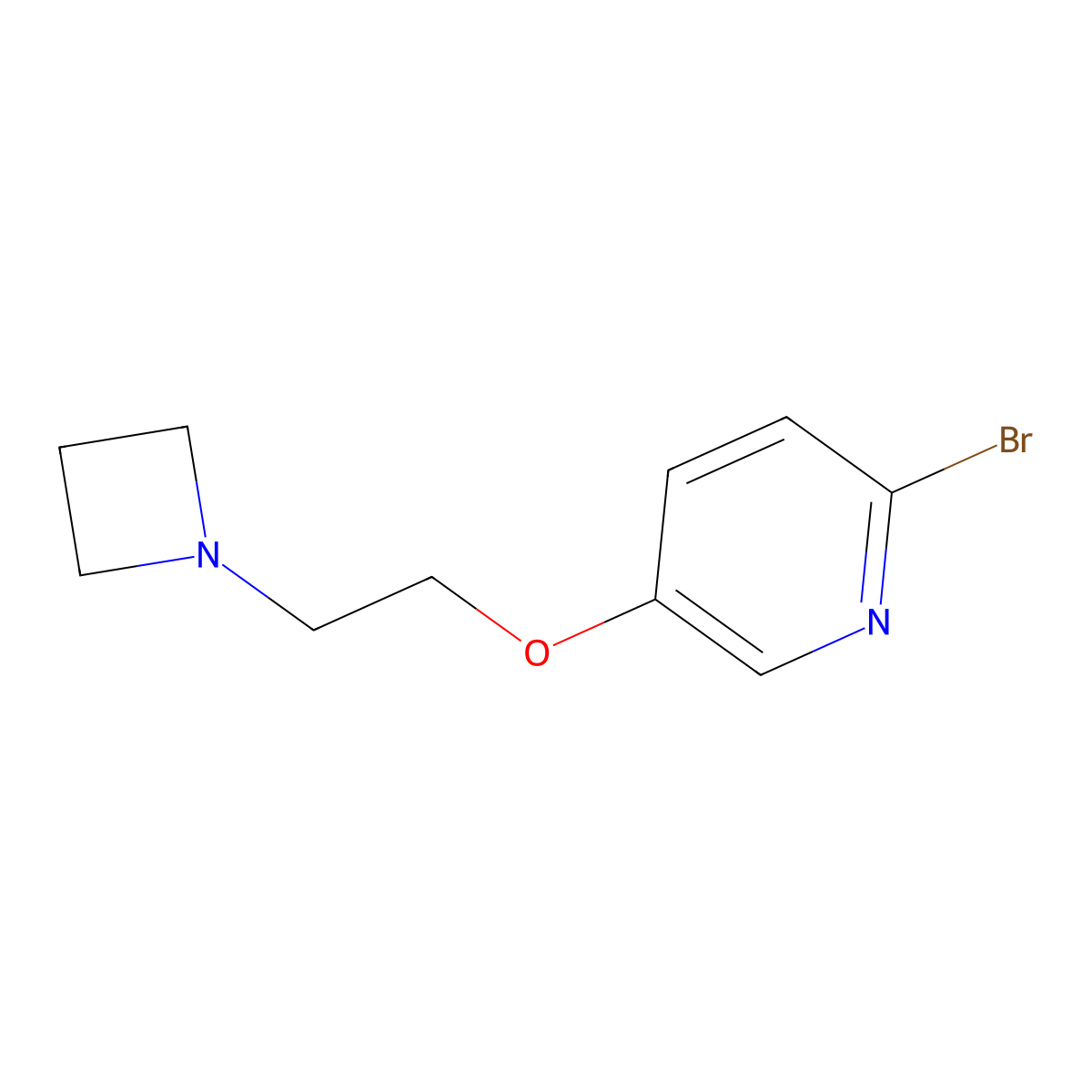 Pyridine, 5-[2-(1-azetidinyl)ethoxy]-2-bromo- molecular structure, CAS 1808169-04-1