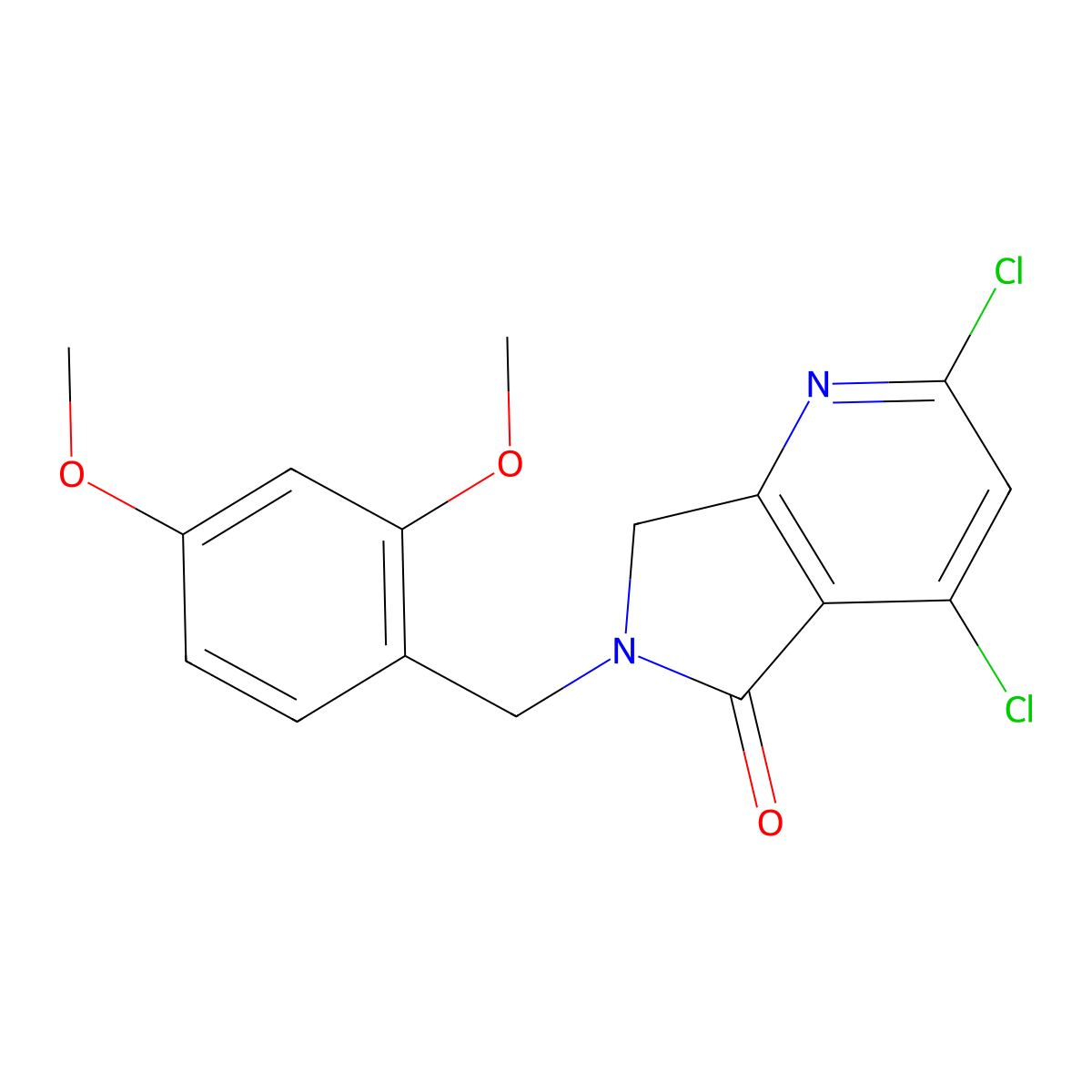 2,4-Dichloro-6-(2,4-dimethoxybenzyl)-6,7-dihydro-5H-pyrrolo[3,4-b]pyridin-5-one molecular structure, CAS 1808171-04-1