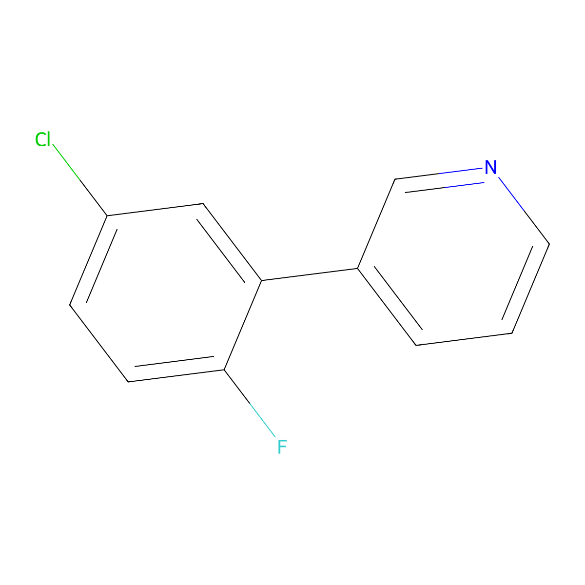 3-(5-Chloro-2-fluorophenyl)pyridine molecular structure, CAS 1808212-32-9