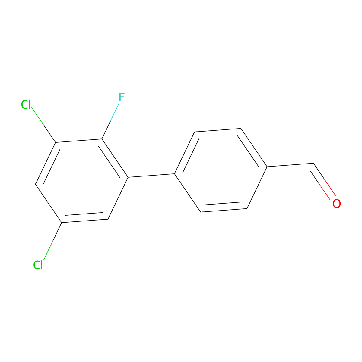 3',5'-Dichloro-2'-fluoro-[1,1'-biphenyl]-4-carbaldehyde molecular structure, CAS 1808212-34-1