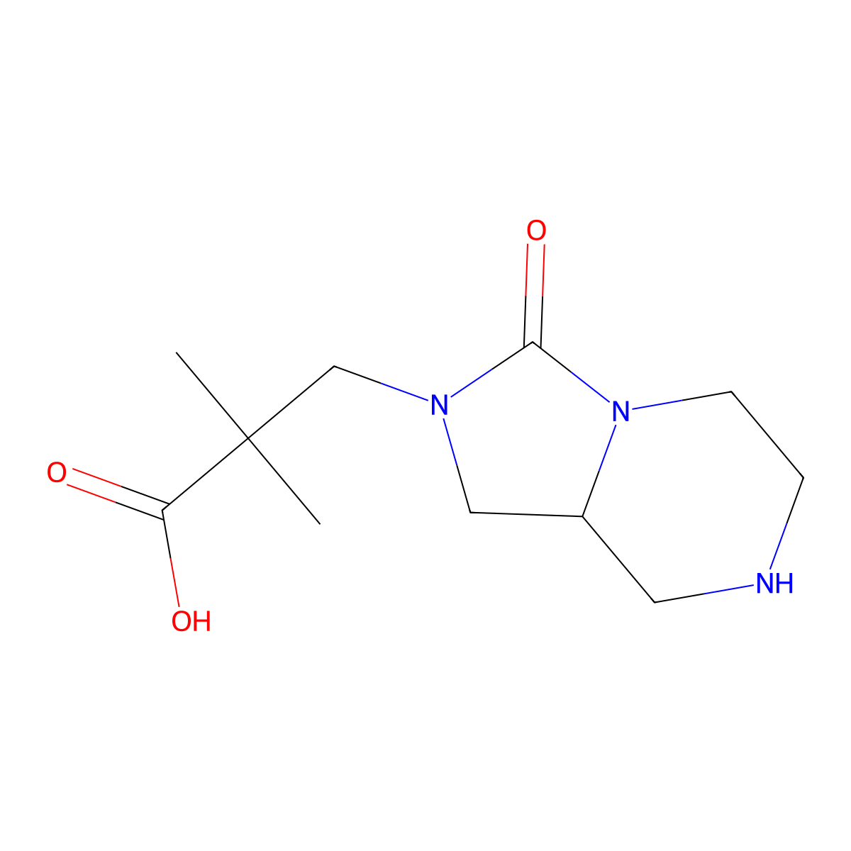 (S)-2,2-Dimethyl-3-(3-oxohexahydroimidazo[1,5-a]pyrazin-2(3H)-yl)propanoic acid molecular structure, CAS 1808248-69-2