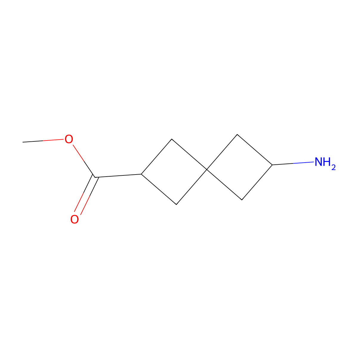 Methyl 6-aminospiro[3.3]heptane-2-carboxylate molecular structure, CAS 1808253-04-4