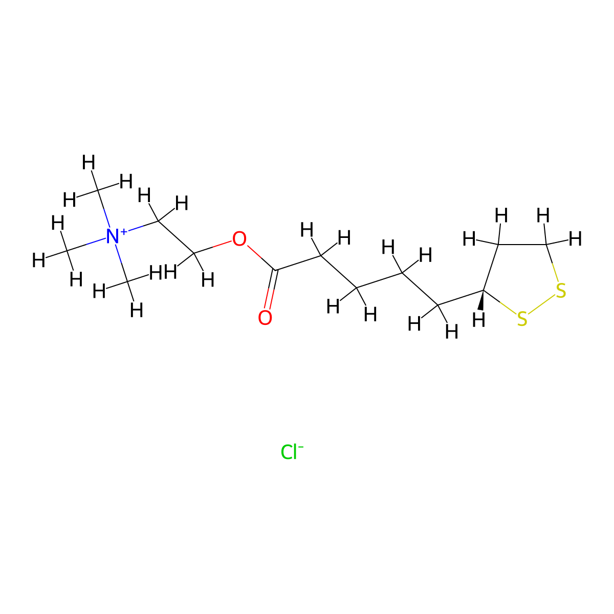 Arlipoic acid choline ester chloride molecular structure, CAS 1808266-58-1