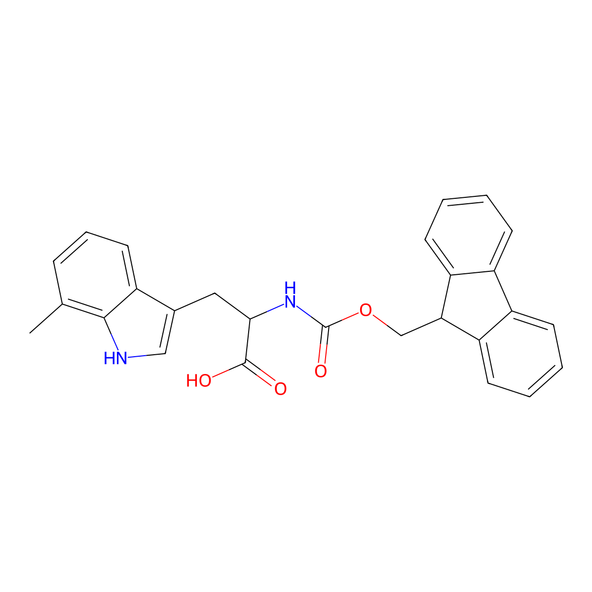 N-Fmoc-7-methyl-L-tryptophan molecular structure, CAS 1808268-53-2