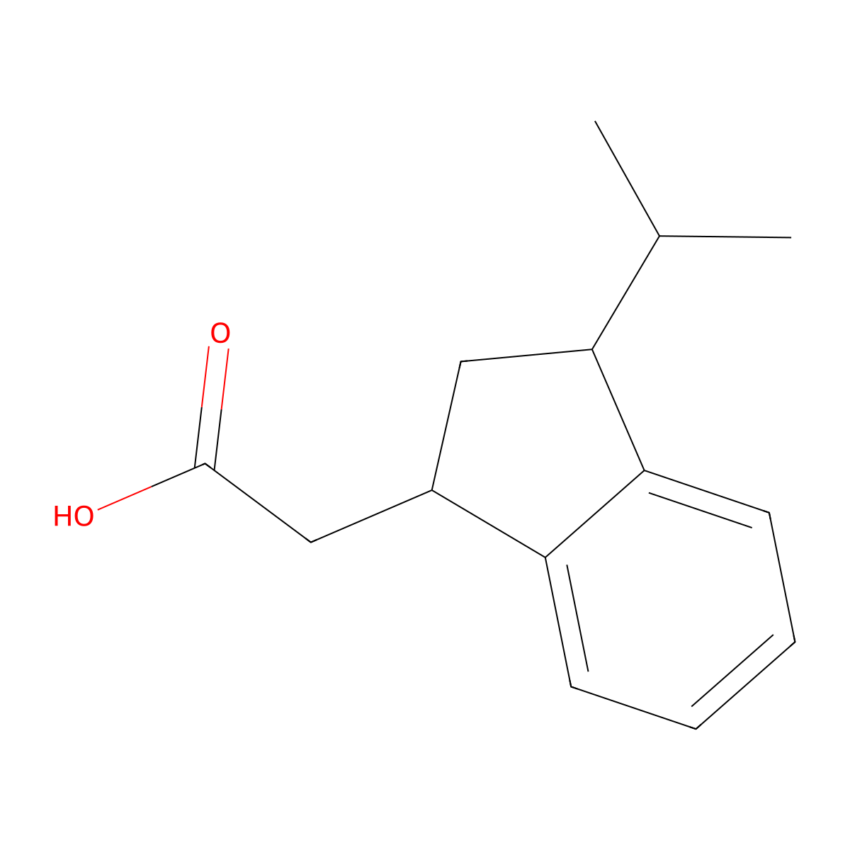 2-[(1S,3S)-3-(propan-2-yl)-2,3-dihydro-1H-inden-1-yl]acetic acid molecular structure, CAS 1808353-81-2