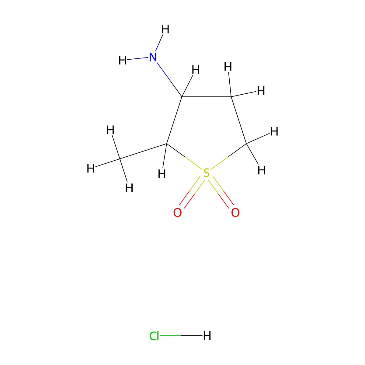 3-Amino-2-methyl-1lambda6-thiolane-1,1-dione hydrochloride molecular structure, CAS 1808381-03-4