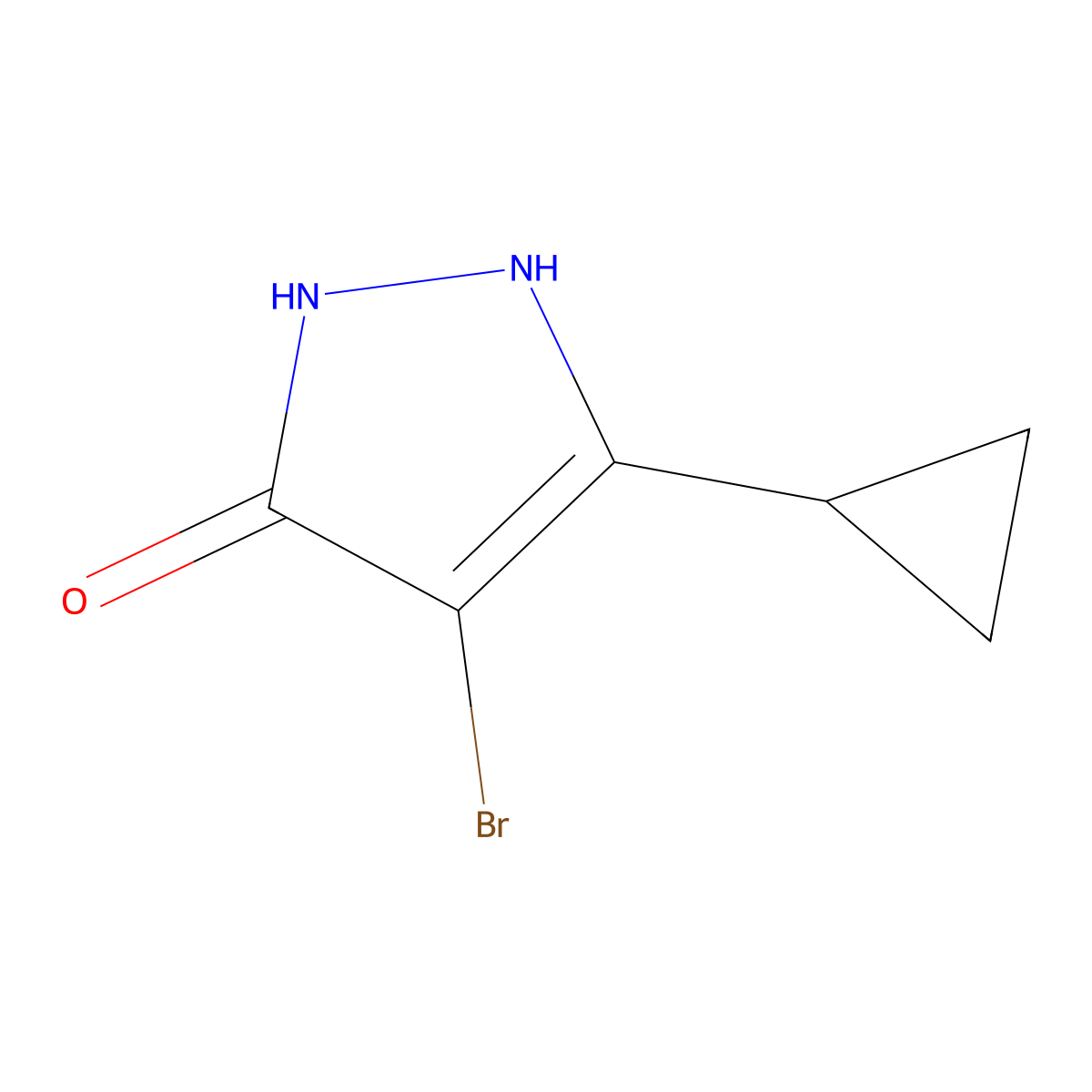 4-bromo-3-cyclopropyl-1H-pyrazol-5-ol molecular structure, CAS 1808396-27-1