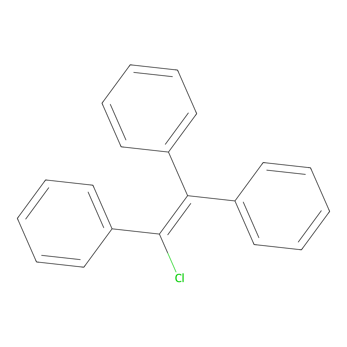 1,1',1''-(1-Chloro-1-ethenyl-2-ylidene)tris(benzene) molecular structure, CAS 18084-97-4