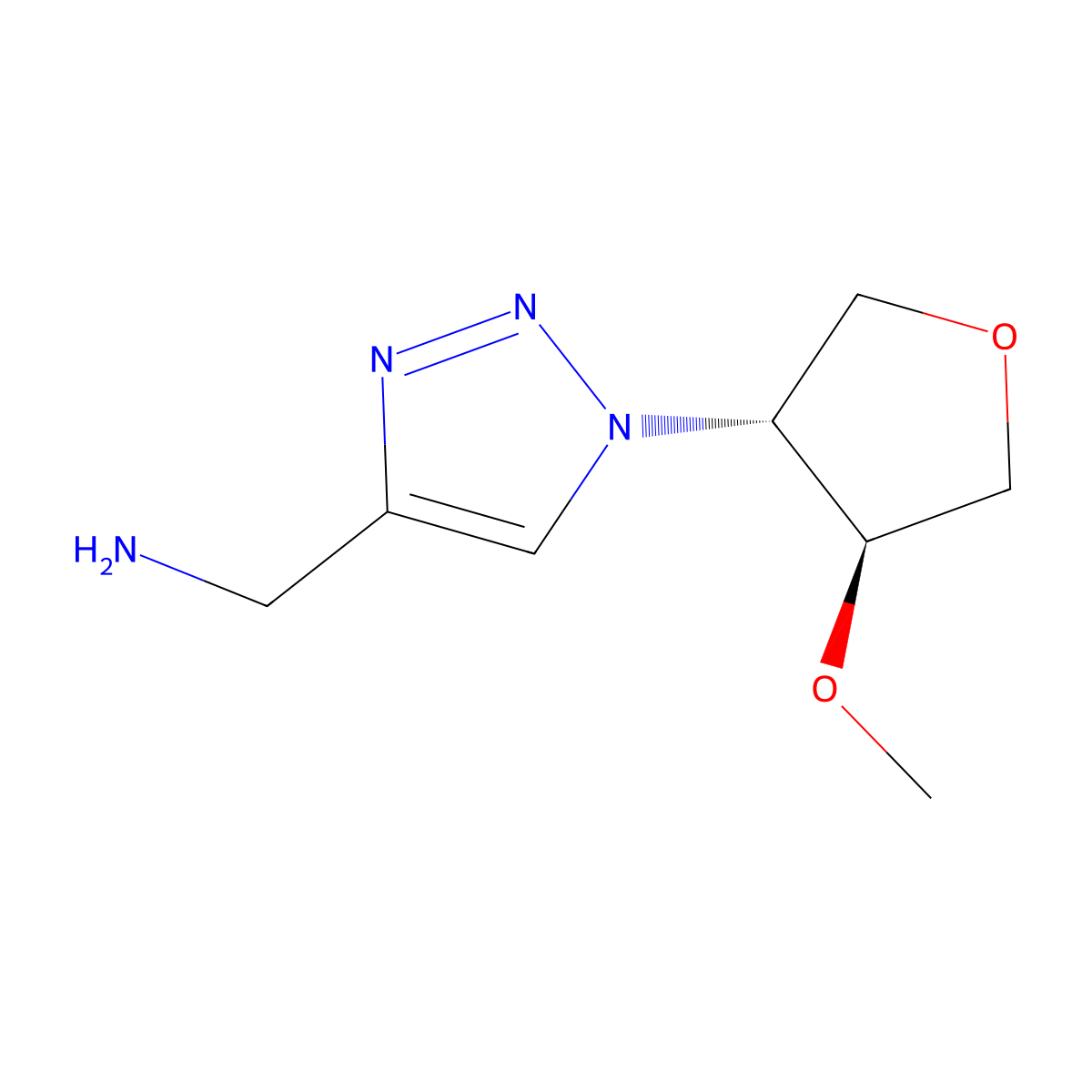 (1-((3R,4S)-4-Methoxytetrahydrofuran-3-yl)-1H-1,2,3-triazol-4-yl)methanamine molecular structure, CAS 1808408-69-6