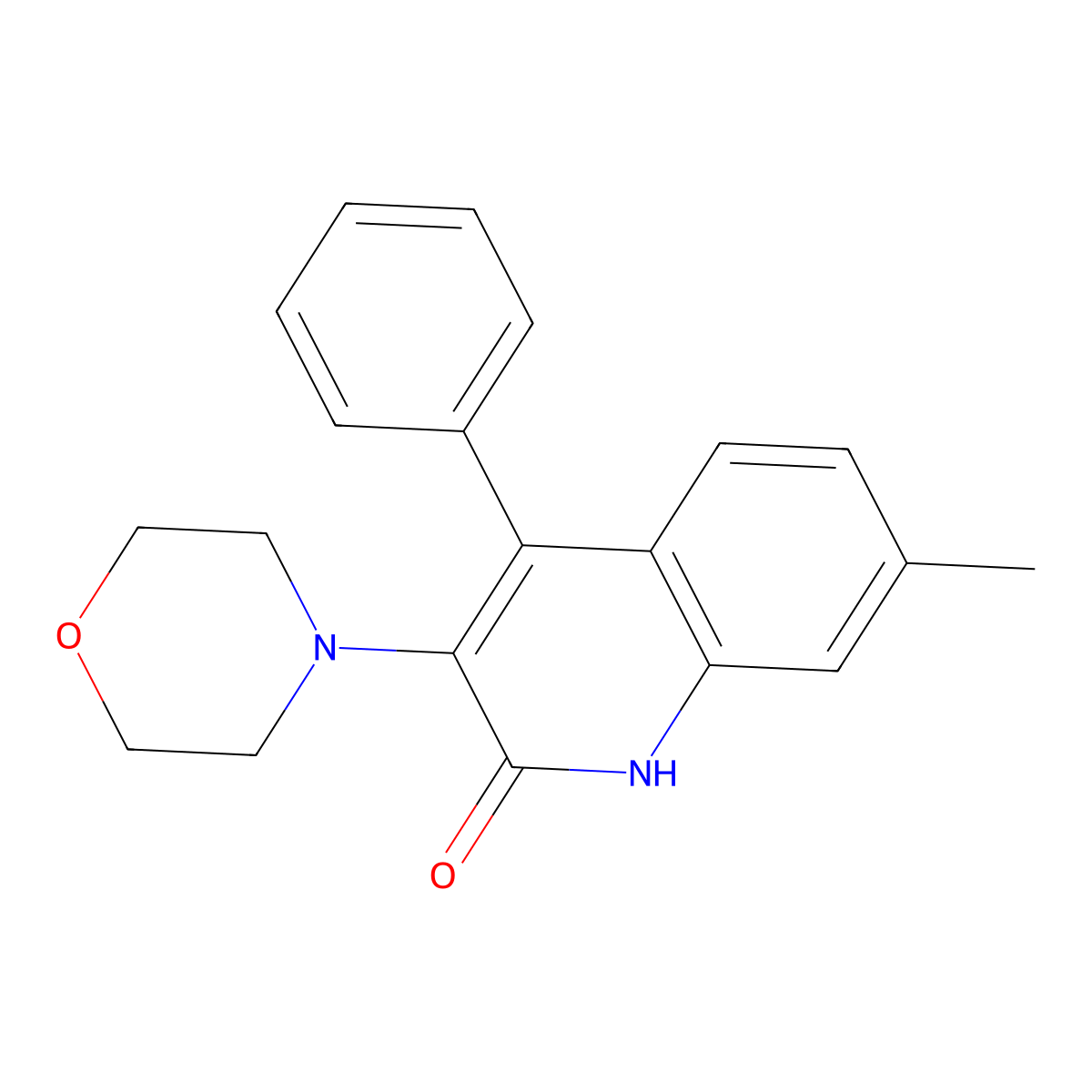 7-methyl-3-morpholino-4-phenylquinolin-2(1H)-one molecular structure, CAS 1808425-86-6