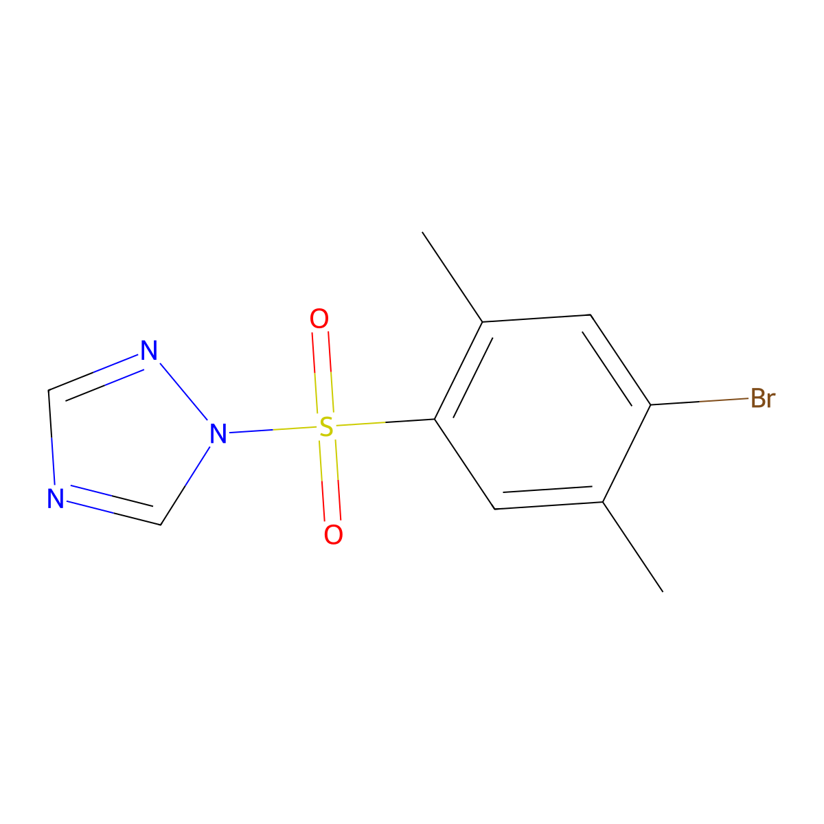 1-(4-bromo-2,5-dimethylbenzenesulfonyl)-1H-1,2,4-triazole molecular structure, CAS 1808436-56-7