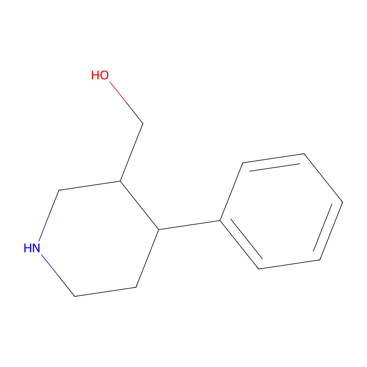 [(3S,4R)-4-phenylpiperidin-3-yl]methanol molecular structure, CAS 1808467-33-5