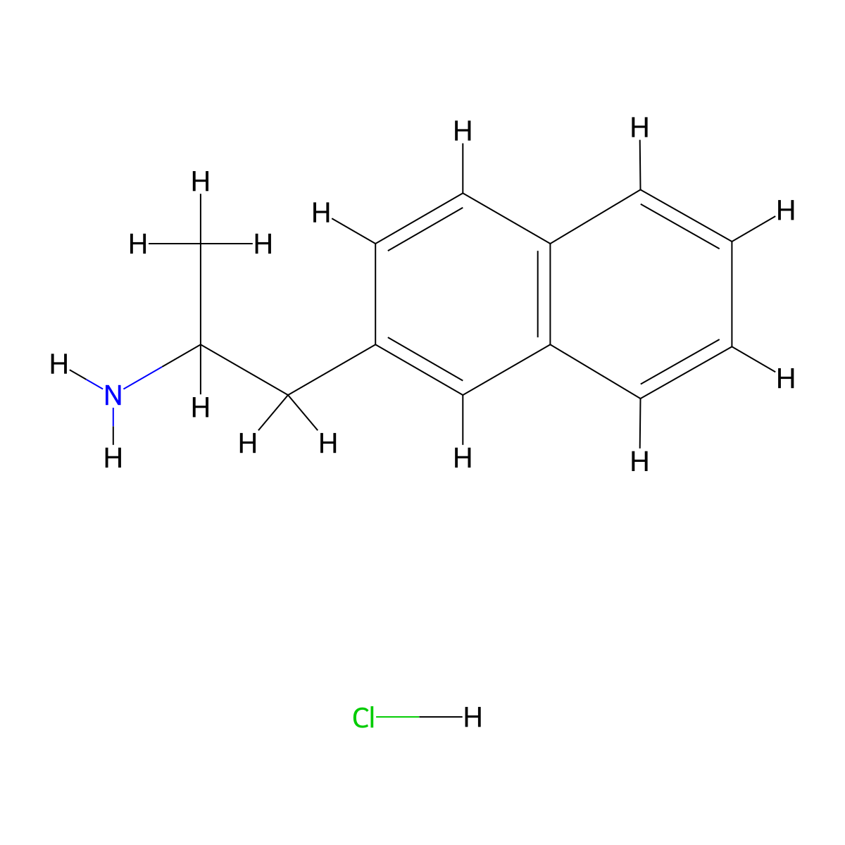 Naphthylaminopropane hydrochloride molecular structure, CAS 18085-04-6