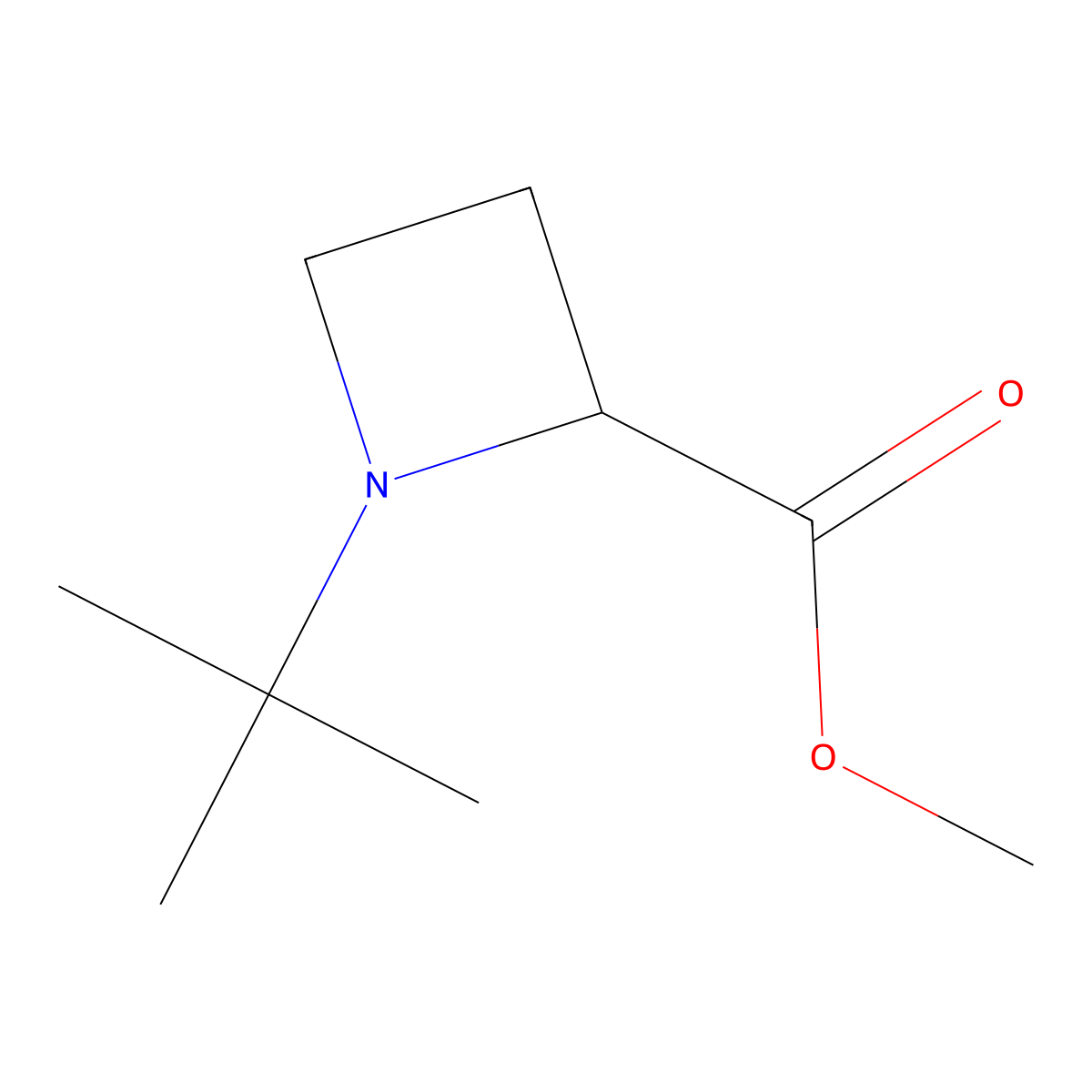 Methyl 1-tert-butyl-2-azetidinecarboxylate molecular structure, CAS 18085-35-3