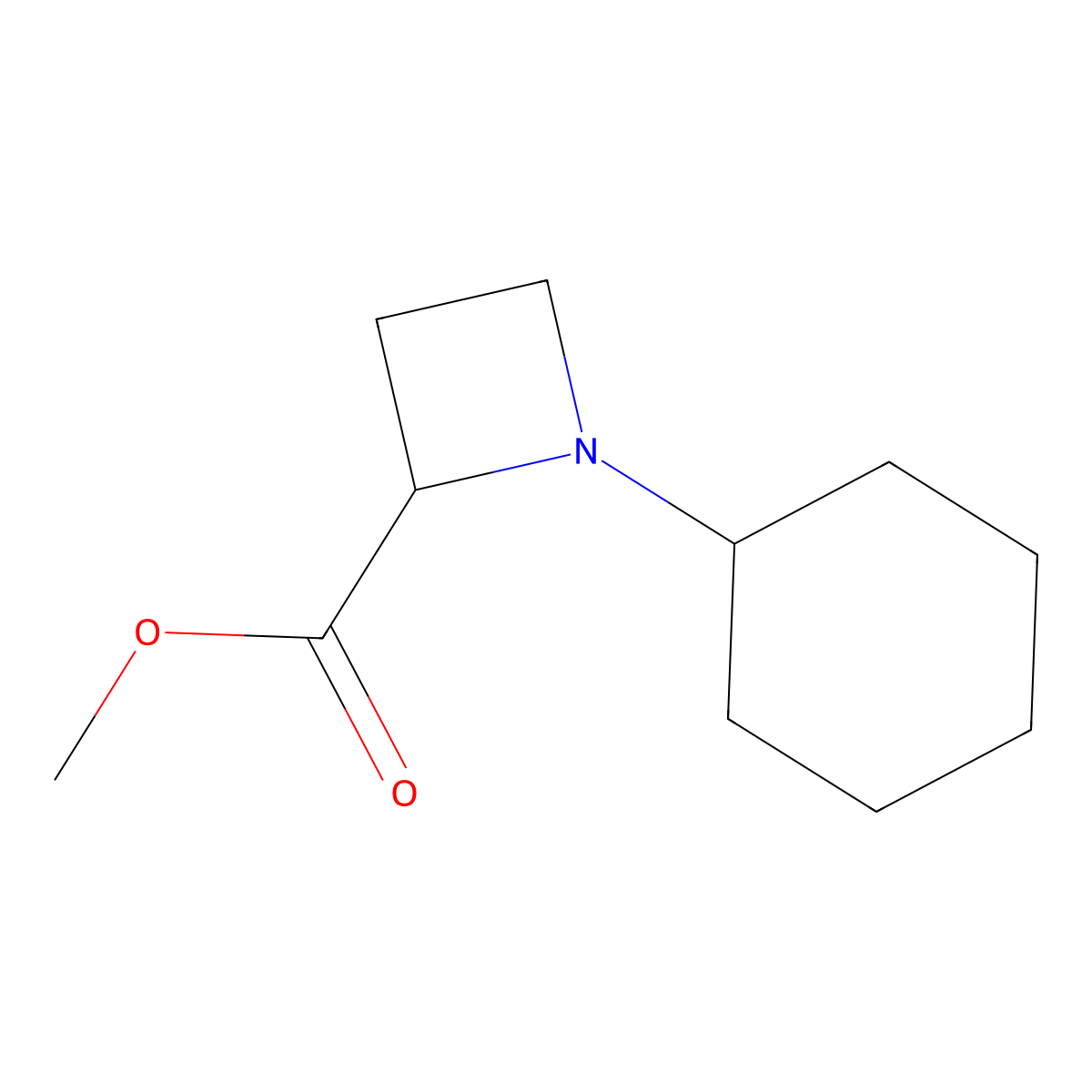 Methyl 1-cyclohexylazetidine-2-carboxylate molecular structure, CAS 18085-36-4