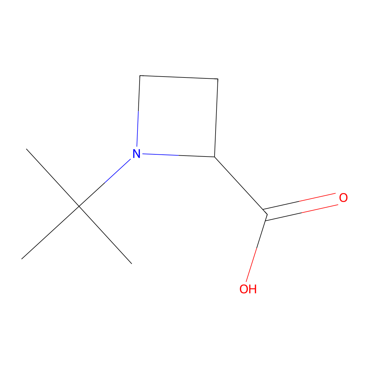 1-Tert-butylazetidine-2-carboxylic acid molecular structure, CAS 18085-38-6