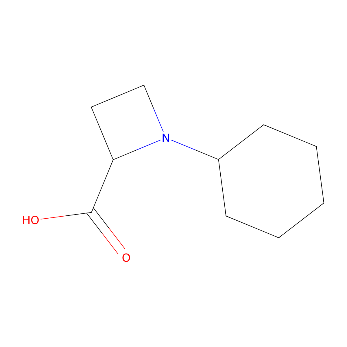 1-Cyclohexylazetidine-2-carboxylic acid molecular structure, CAS 18085-39-7